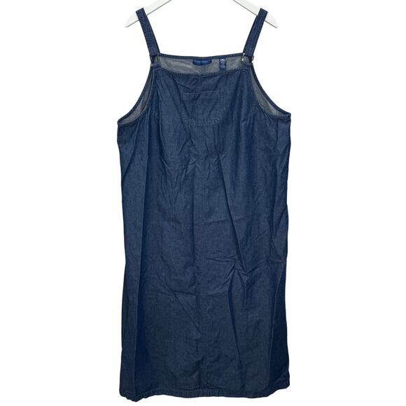 Vintage Karen Scott Overall Jumper Dress Plus Size 2X Denim Maxi Modest Pocket - Picture 1 of 9